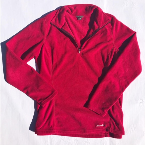 BUNDLE: North Face Zip Up Fleece and Eddie Bauer Quarter Zip Fleece both Mediums - Picture 4 of 6